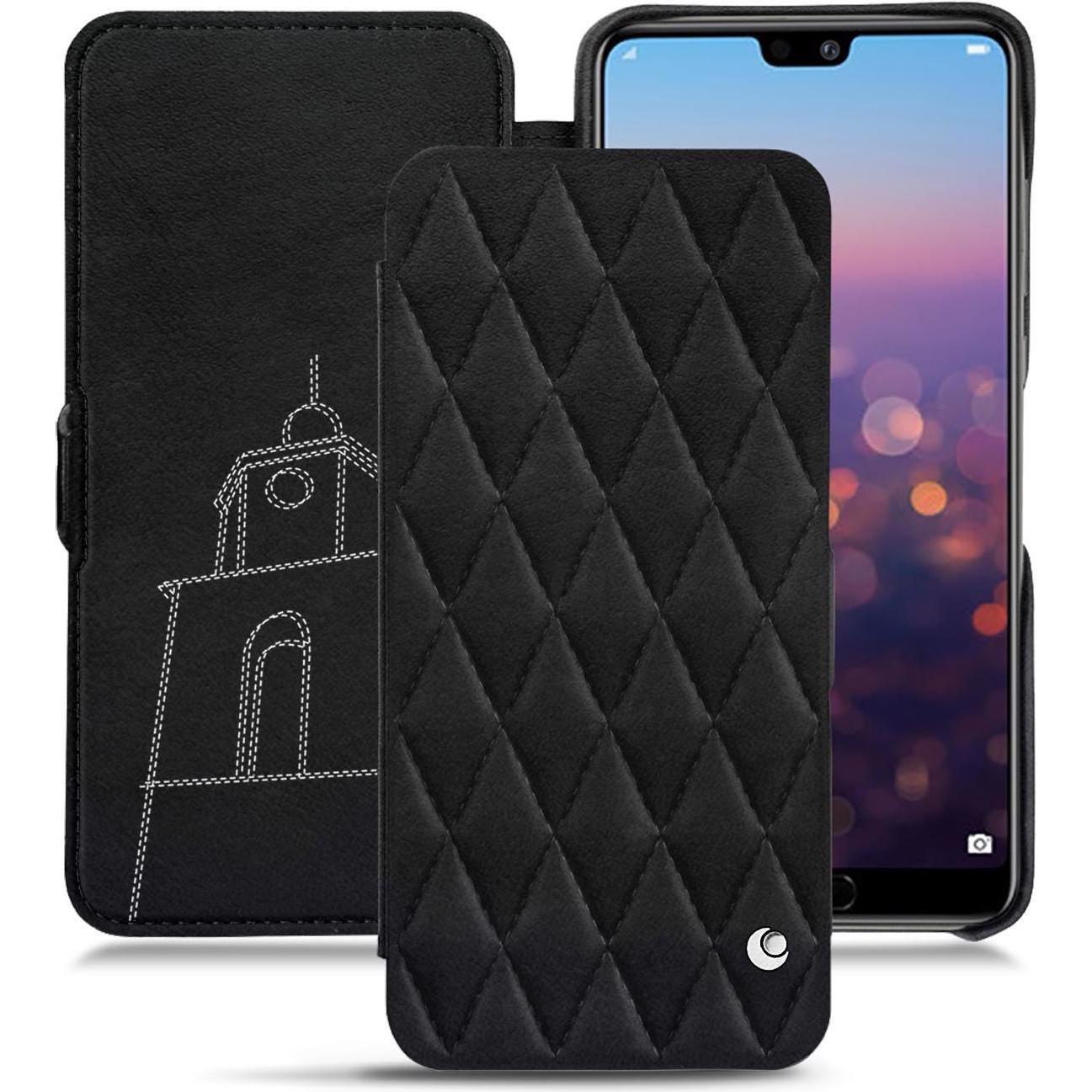 Thumbnail - Noreve Lederschutzhülle horizontal (Huawei P20 Pro), Smartphone Hülle, Schwarz