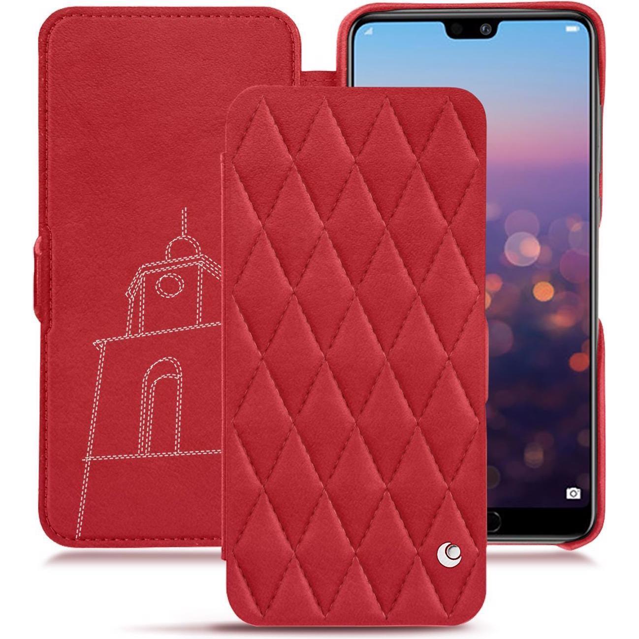 Noreve Lederschutzhülle horizontal (Huawei P20 Pro), Smartphone Hülle, Rot