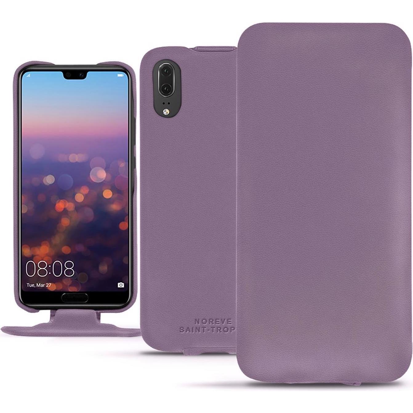 Thumbnail - Noreve Lederschutzhülle vertikal (Huawei P20), Smartphone Hülle, Violett