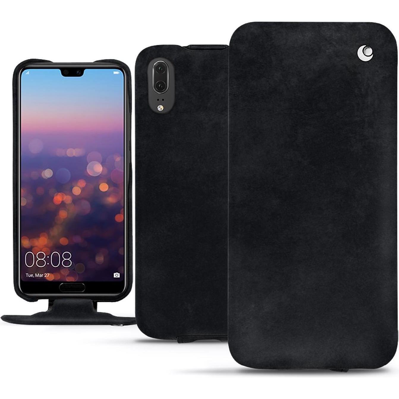 Noreve Lederschutzhülle vertikal (Huawei P20), Smartphone Hülle, Schwarz
