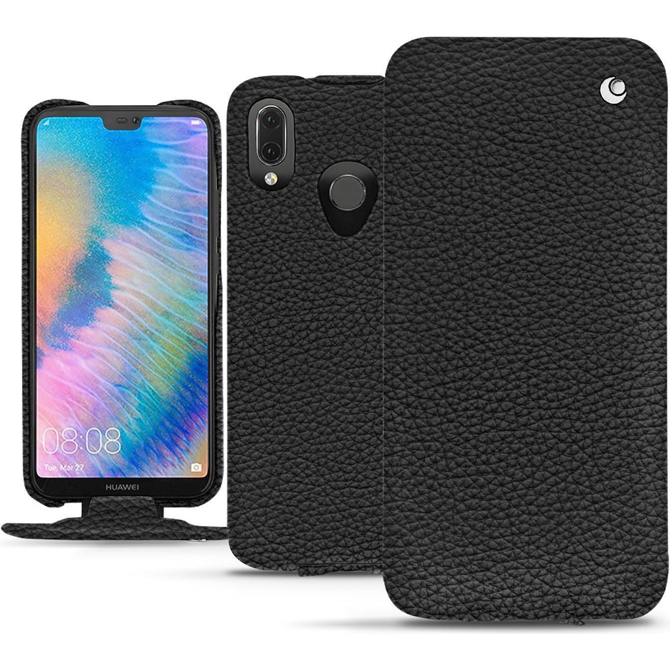 Thumbnail - Noreve Lederschutzhülle vertikal (Huawei P20 Lite), Smartphone Hülle, Schwarz