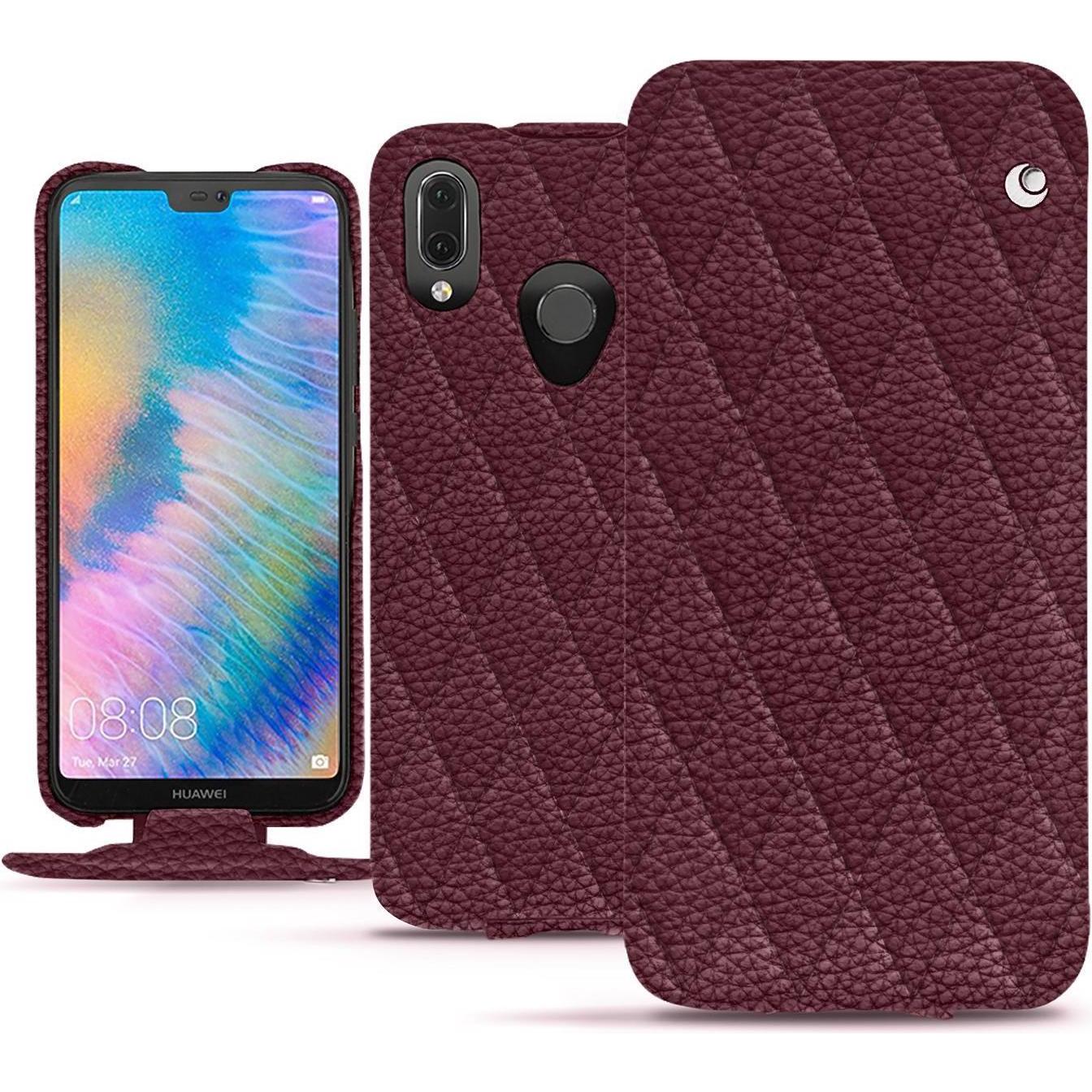 Noreve Lederschutzhülle vertikal (Huawei P20 Lite), Smartphone Hülle, Violett