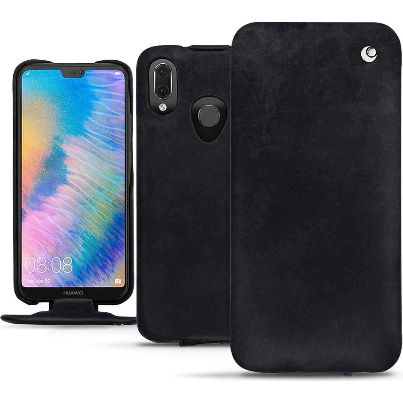 Noreve Lederschutzhülle vertikal (Huawei P20 Lite), Smartphone Hülle, Schwarz