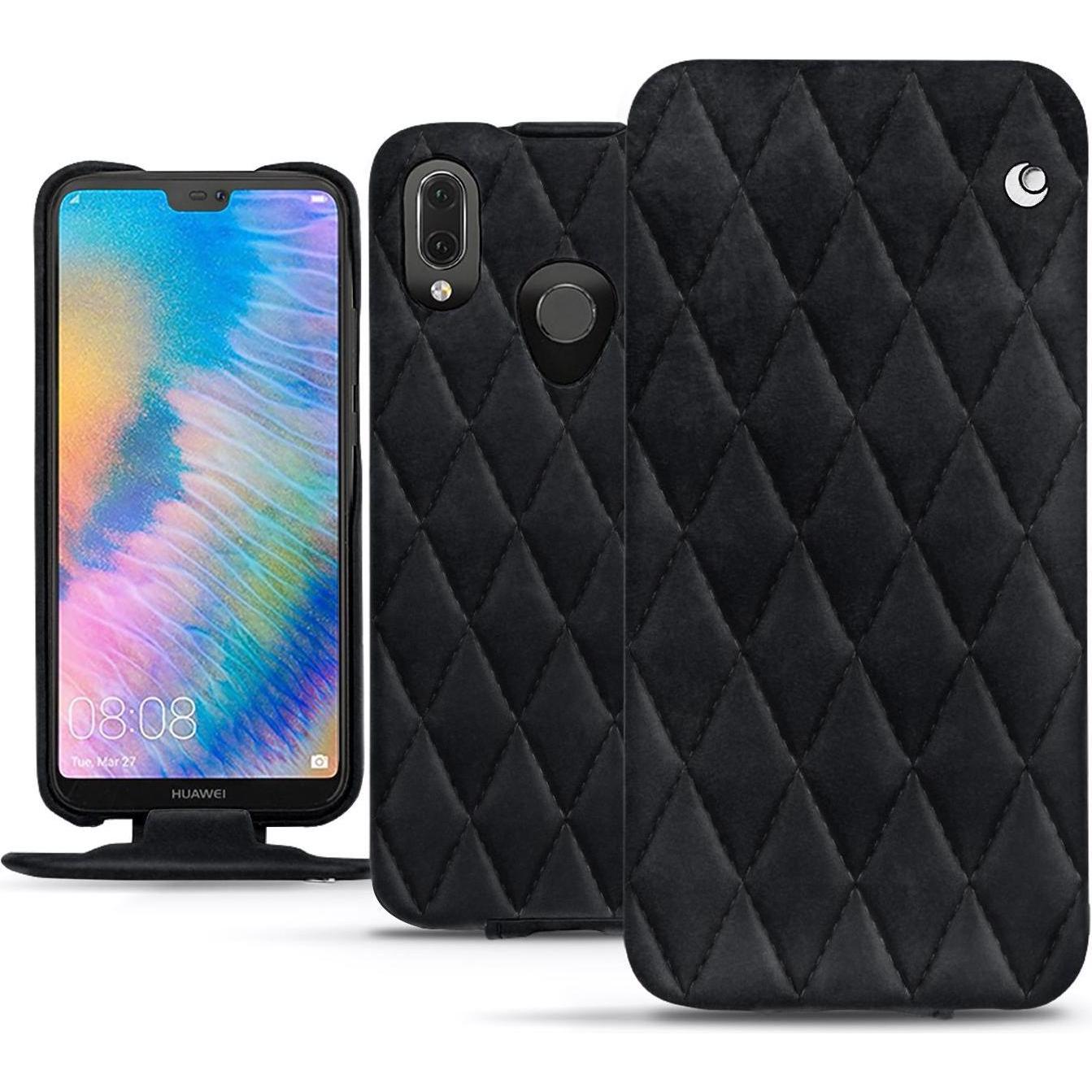 Noreve Lederschutzhülle vertikal (Huawei P20 Lite), Smartphone Hülle, Schwarz