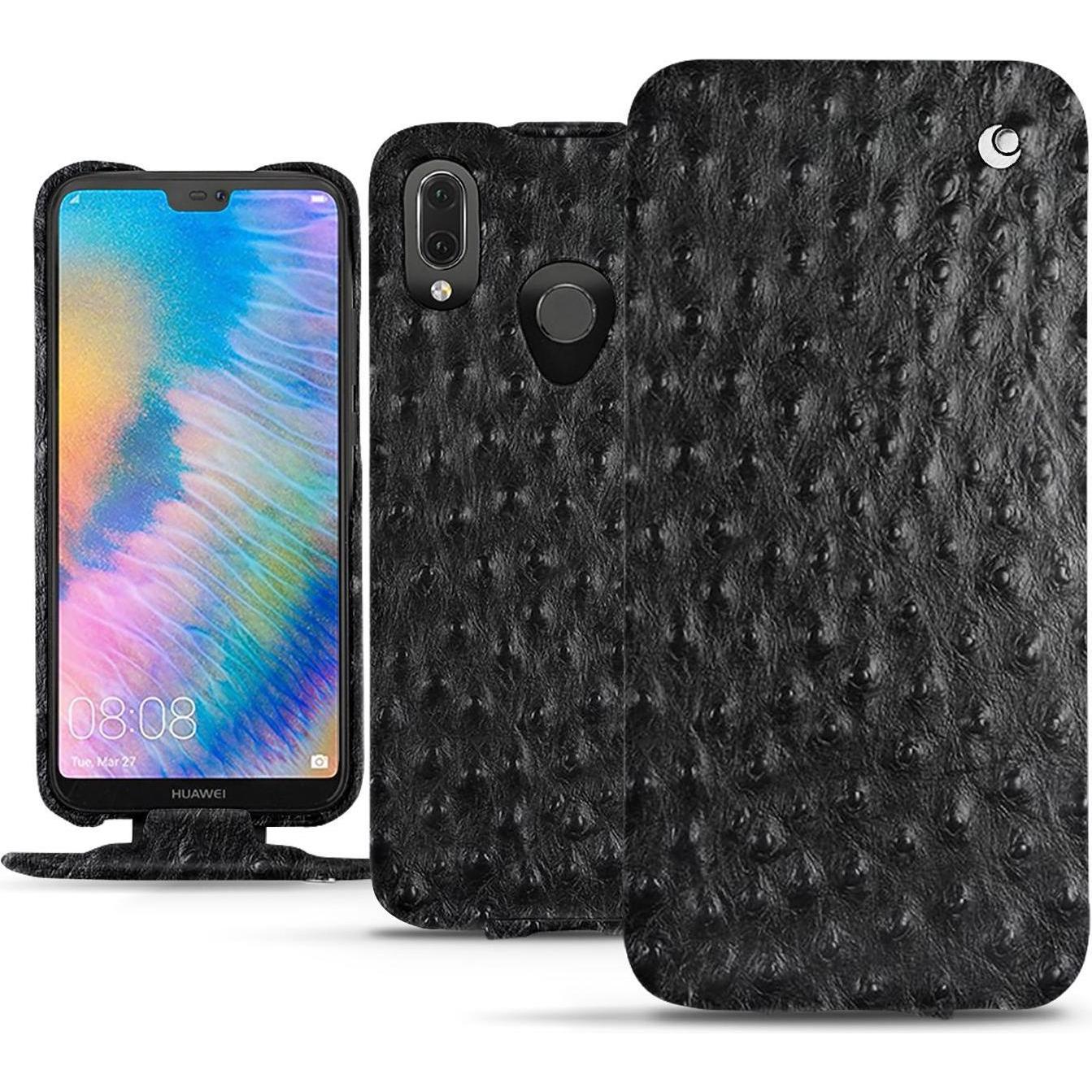 Thumbnail - Noreve Lederschutzhülle vertikal (Huawei P20 Lite), Smartphone Hülle, Schwarz
