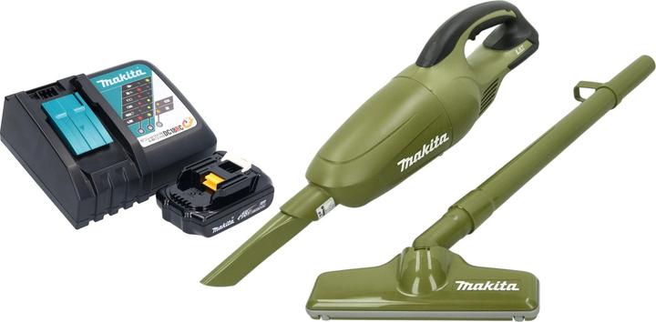 Makita DCL 180 RYO Akku Staubsauger 18 V 0,65 l Olive Outdoor Adventure Serie + 1x Akku 1,5 Ah +