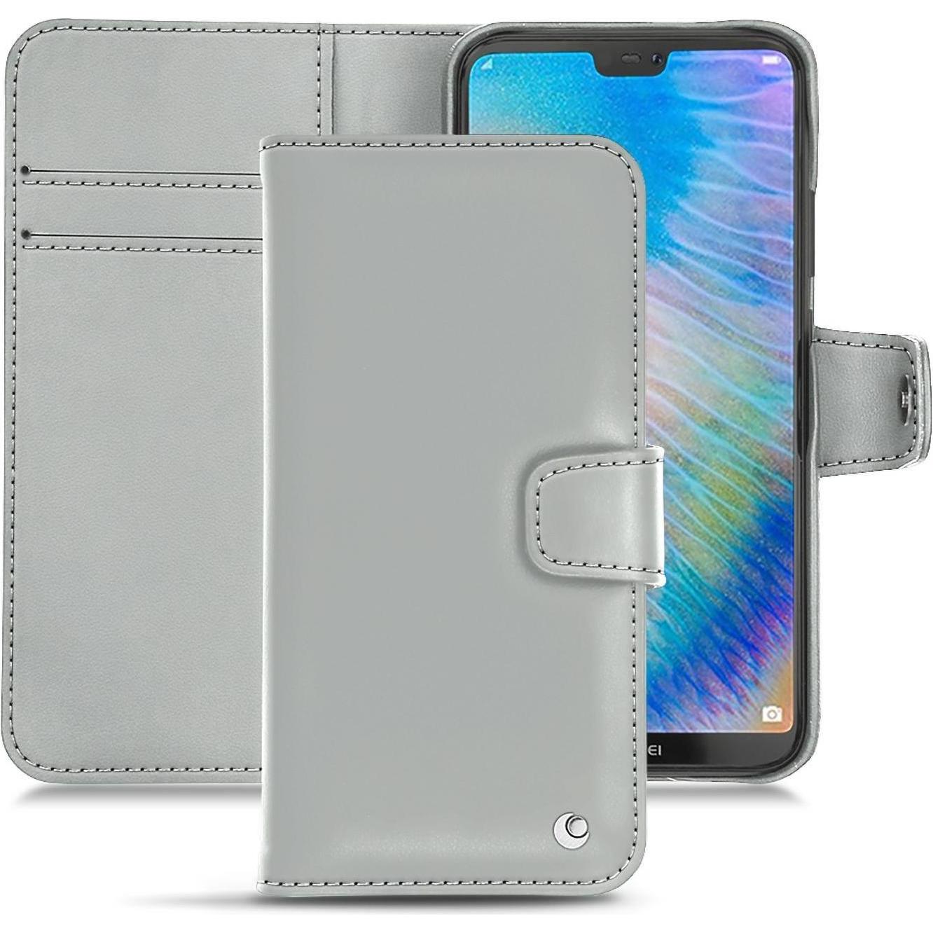 Thumbnail - Noreve Lederschutzhülle Wallet (Huawei P20 Lite), Smartphone Hülle, Grau