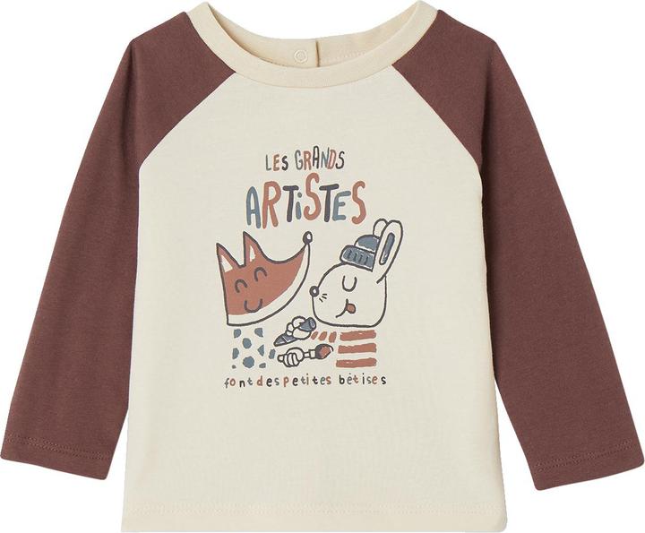 Image du produit Vertbaudet Baby Shirt mit Raglanärmeln und Print, Bio-Baumwolle (62)