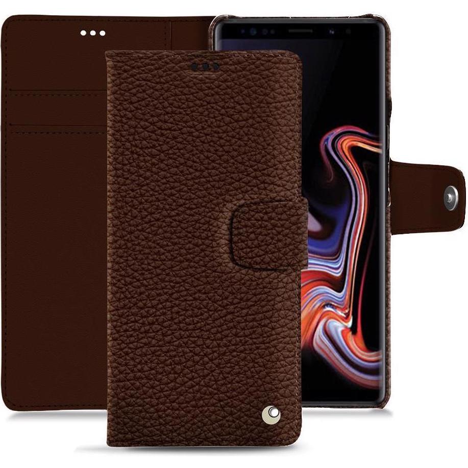 Noreve Lederschutzhülle Wallet (Samsung Galaxy Note 9), Smartphone Hülle, Braun