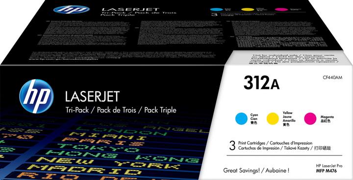 Actual product image HP 312A 3-pack CYM (M, C, Y)