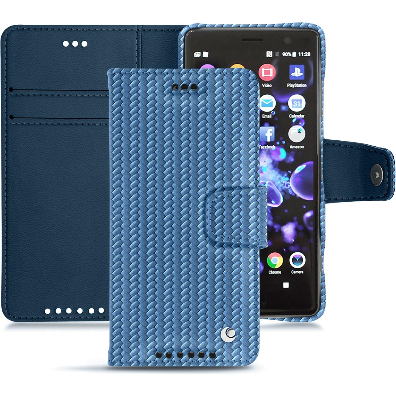 Thumbnail - Noreve Lederschutzhülle Wallet (Sony Xperia XZ2 Compact), Smartphone Hülle, Blau