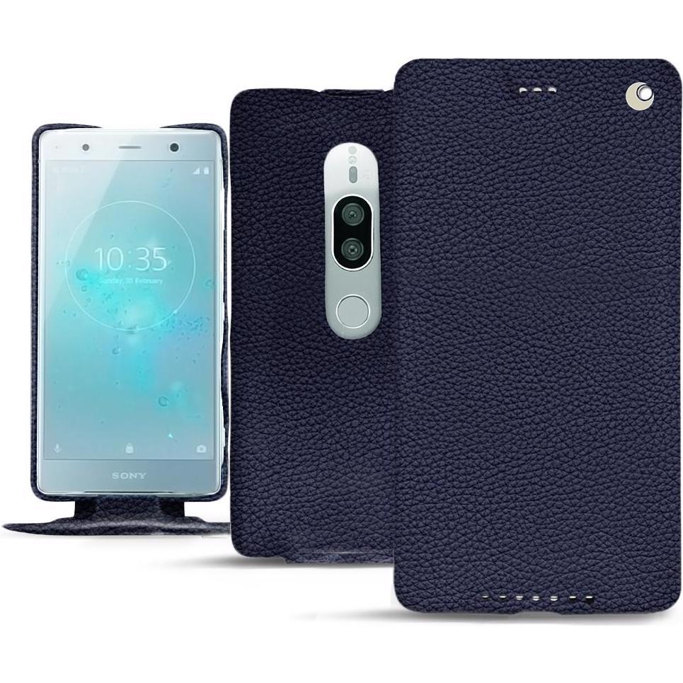 Noreve Lederschutzhülle vertikal (Sony Xperia XZ2 Premium), Smartphone Hülle, Violett