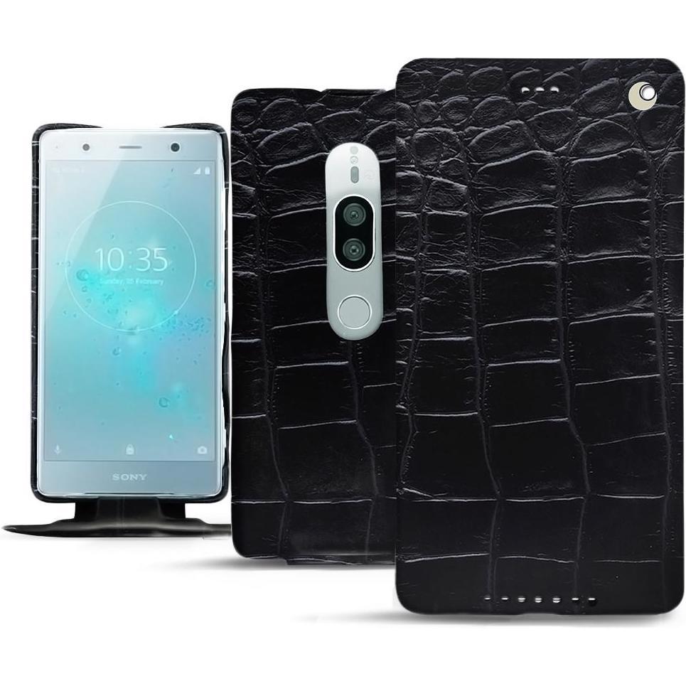 Thumbnail - Noreve Lederschutzhülle vertikal (Sony Xperia XZ2 Premium), Smartphone Hülle, Schwarz