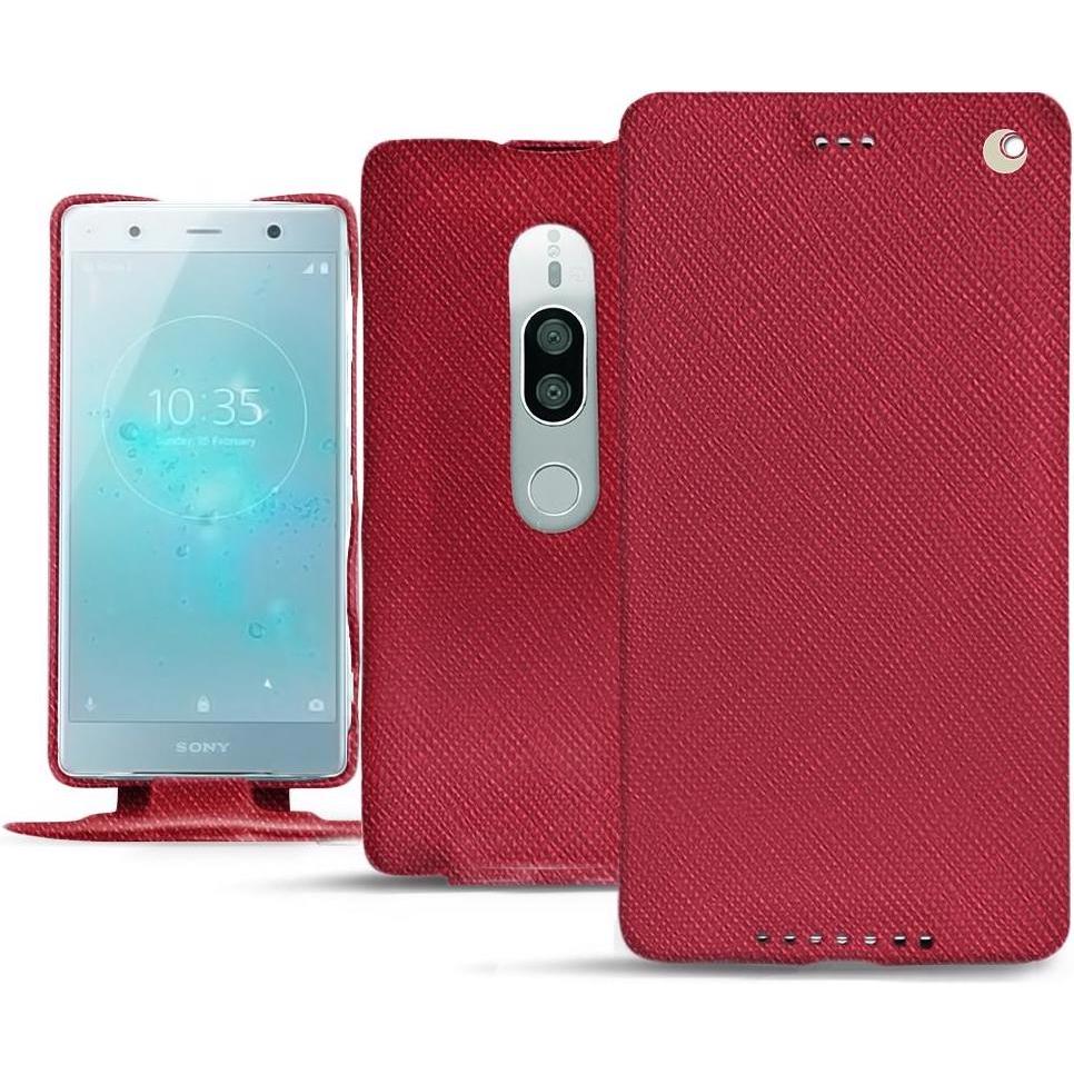 Thumbnail - Noreve Lederschutzhülle vertikal (Sony Xperia XZ2 Premium), Smartphone Hülle, Rot