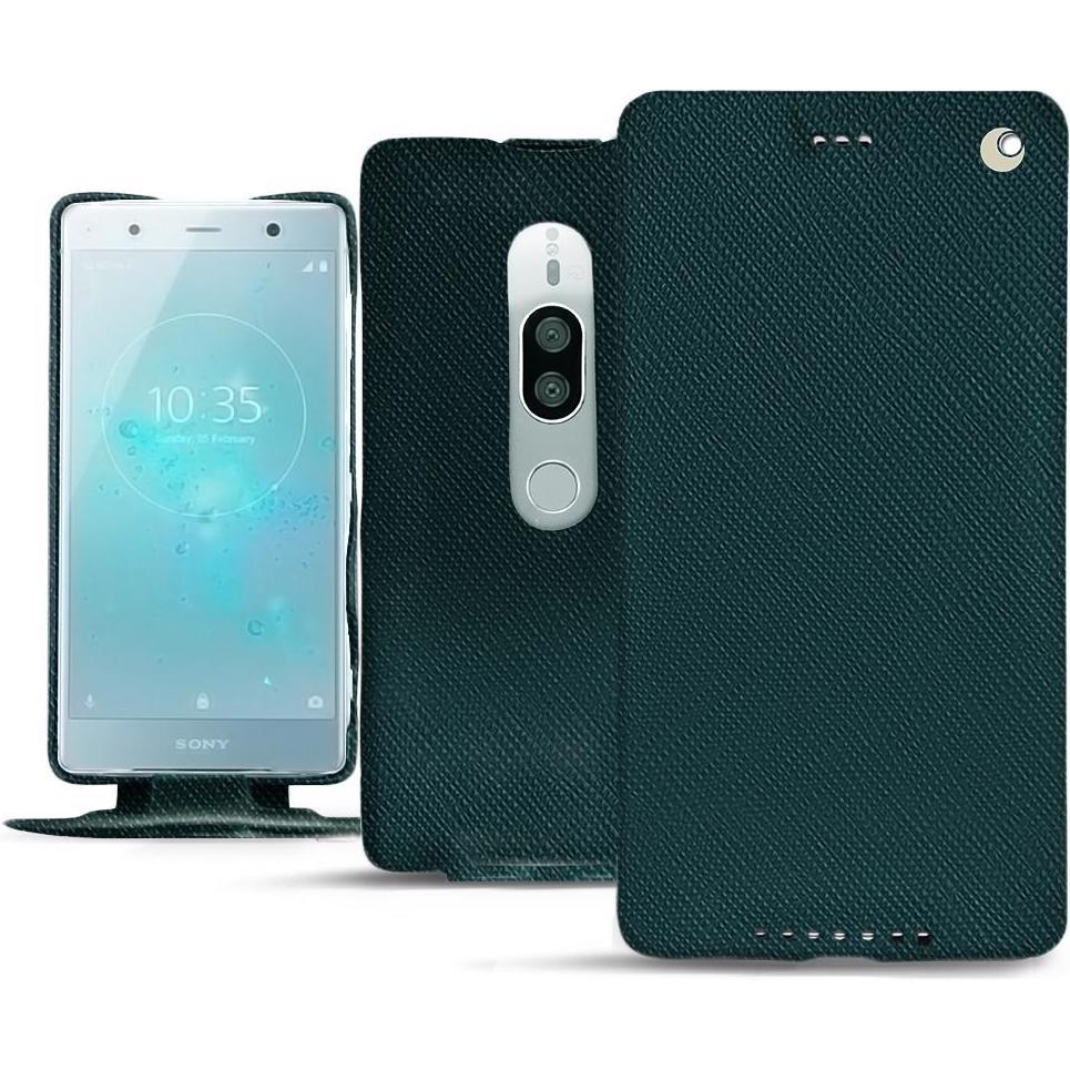 Thumbnail - Noreve Lederschutzhülle vertikal (Sony Xperia XZ2 Premium), Smartphone Hülle, Grün