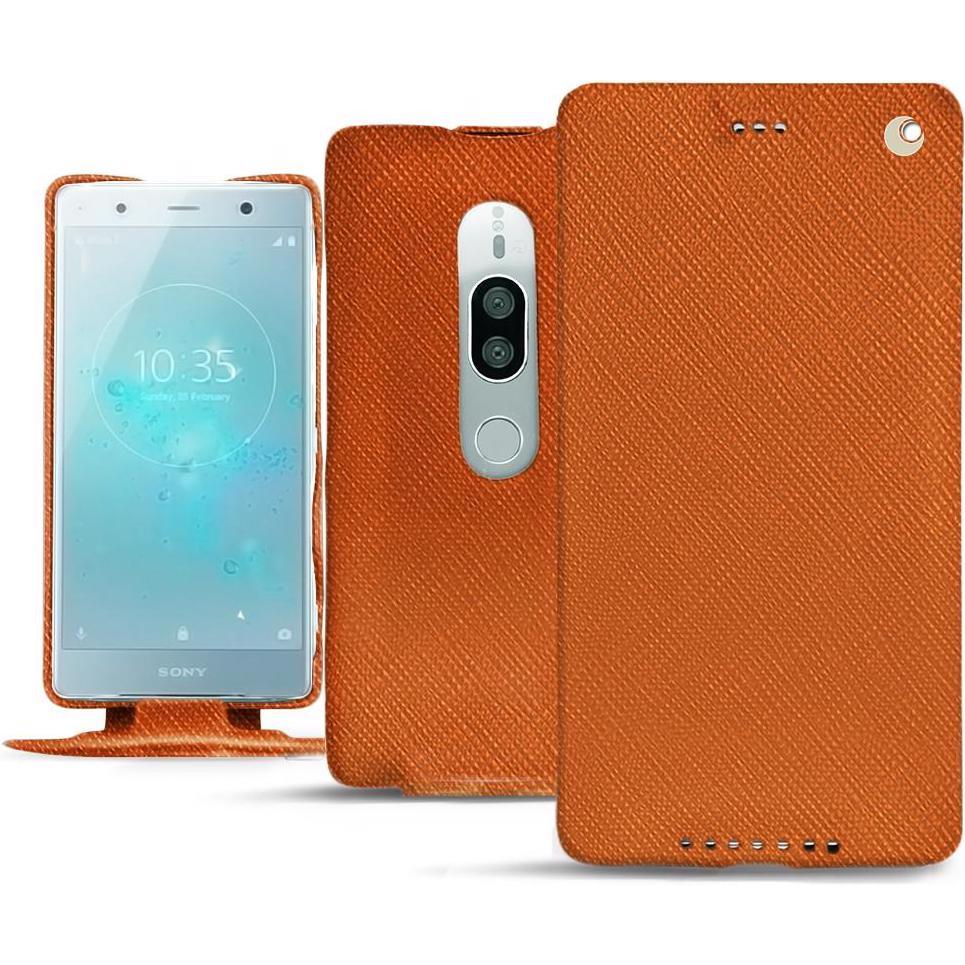 Thumbnail - Noreve Lederschutzhülle vertikal (Sony Xperia XZ2 Premium), Smartphone Hülle, Orange