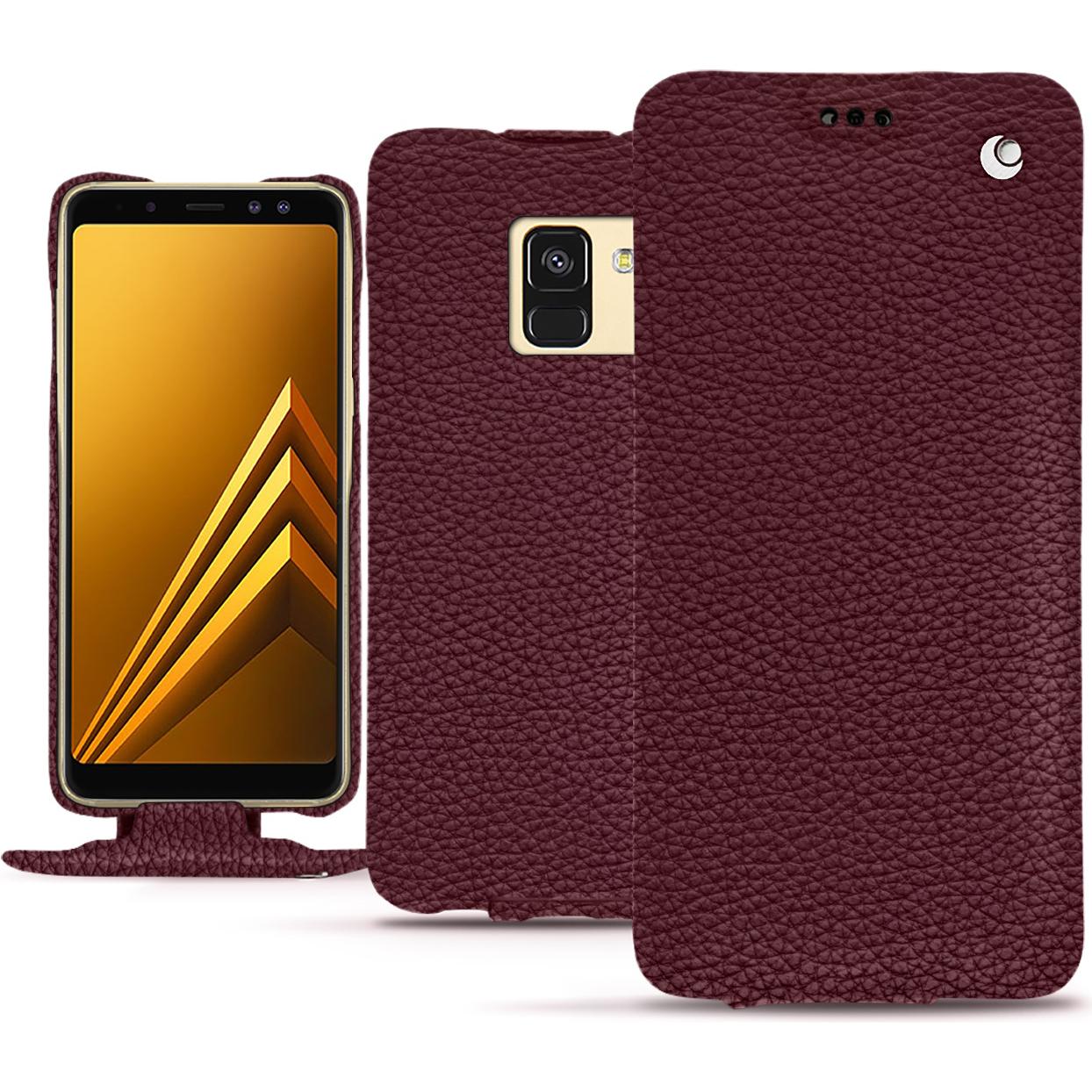 Noreve Lederschutzhülle vertikal (Samsung Galaxy A8 (2018)), Smartphone Hülle, Violett
