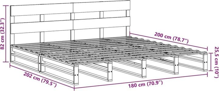 Produktbild vidaXL Bettgestell (180 x 200 cm)