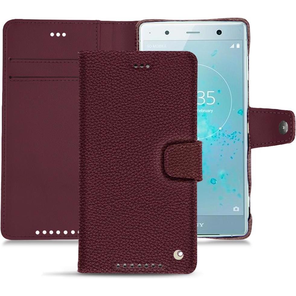 Noreve Lederschutzhülle Wallet (Sony Xperia XZ2 Premium), Smartphone Hülle, Violett