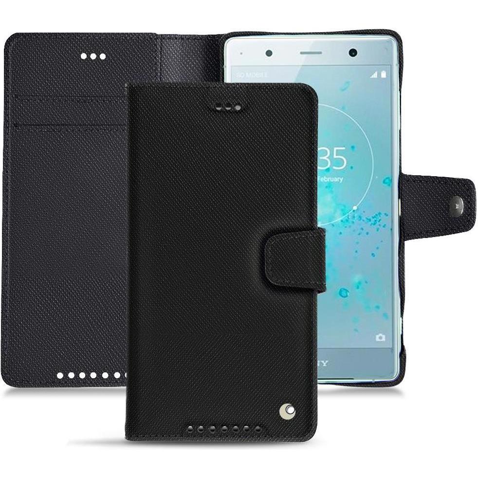 Noreve Lederschutzhülle Wallet (Sony Xperia XZ2 Premium), Smartphone Hülle, Schwarz