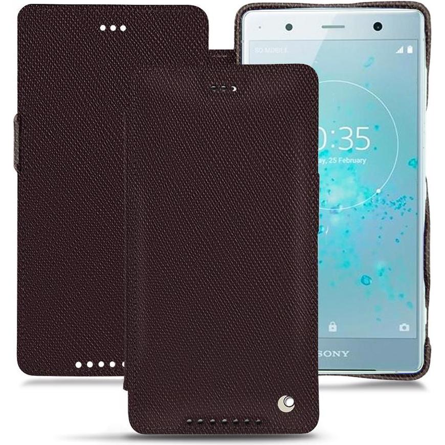 Noreve Lederschutzhülle horizontal (Sony Xperia XZ2 Premium), Smartphone Hülle, Braun