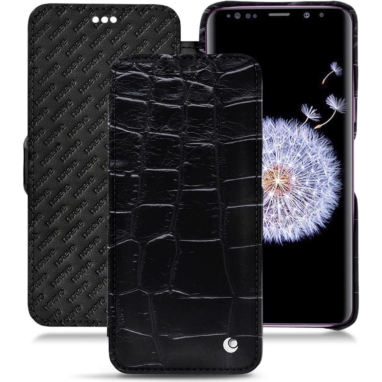 Noreve Lederschutzhülle horizontal (Samsung Galaxy S9+), Smartphone Hülle, Schwarz