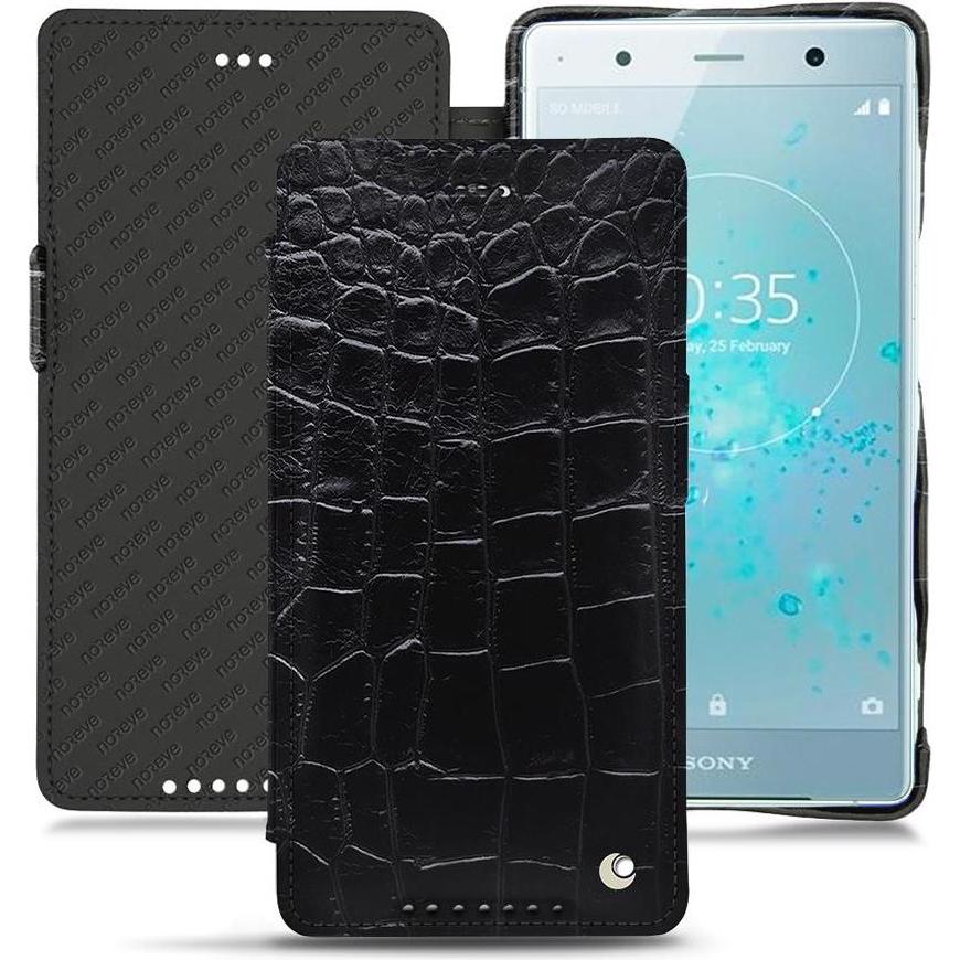 Noreve Lederschutzhülle horizontal (Sony Xperia XZ2 Premium), Smartphone Hülle, Schwarz