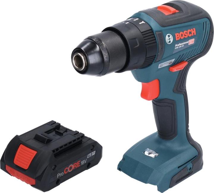Produktbild Bosch Professional Bosch GSB 18V-55 Professional Akku Schlagbohrschrauber 18 V 55 Nm Brushless + 1x ProCORE Akku 4,0 Ah (Akkubetrieb)