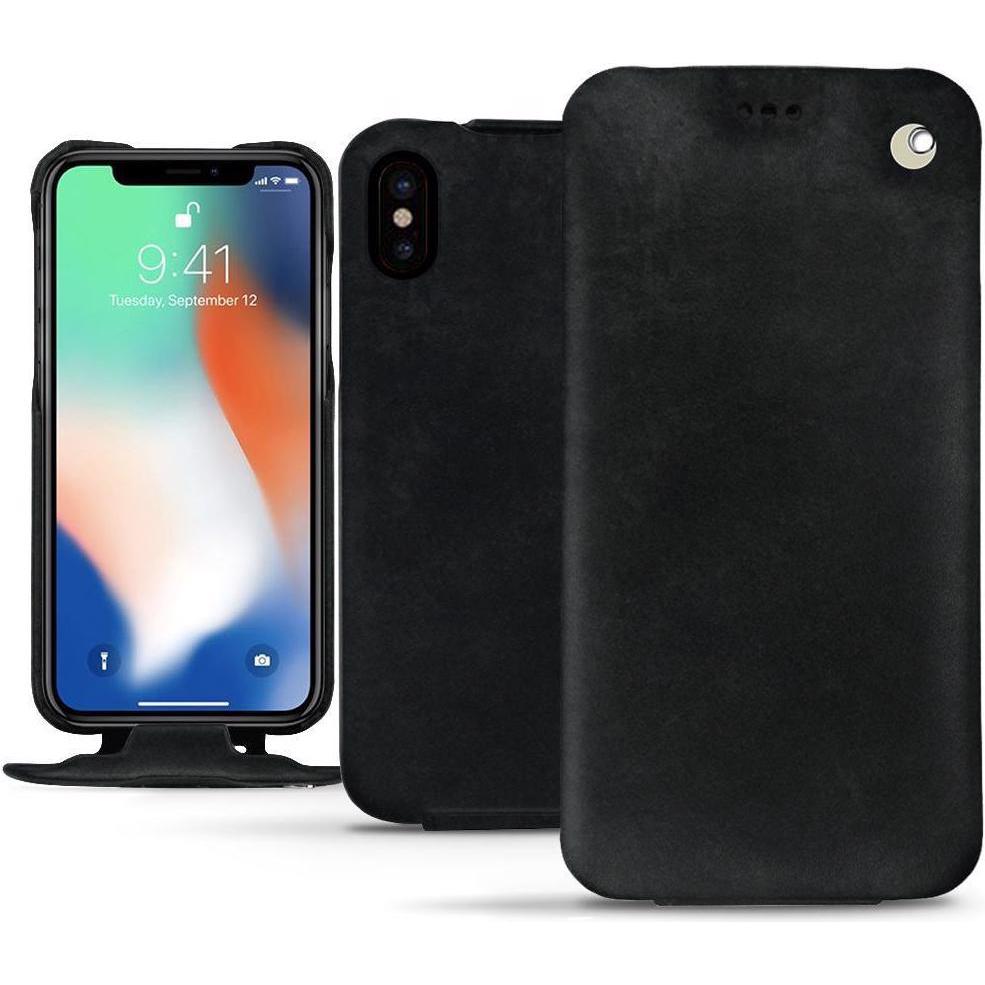 Thumbnail - Noreve Lederschutzhülle vertikal (Apple iPhone XS Max), Smartphone Hülle, Schwarz