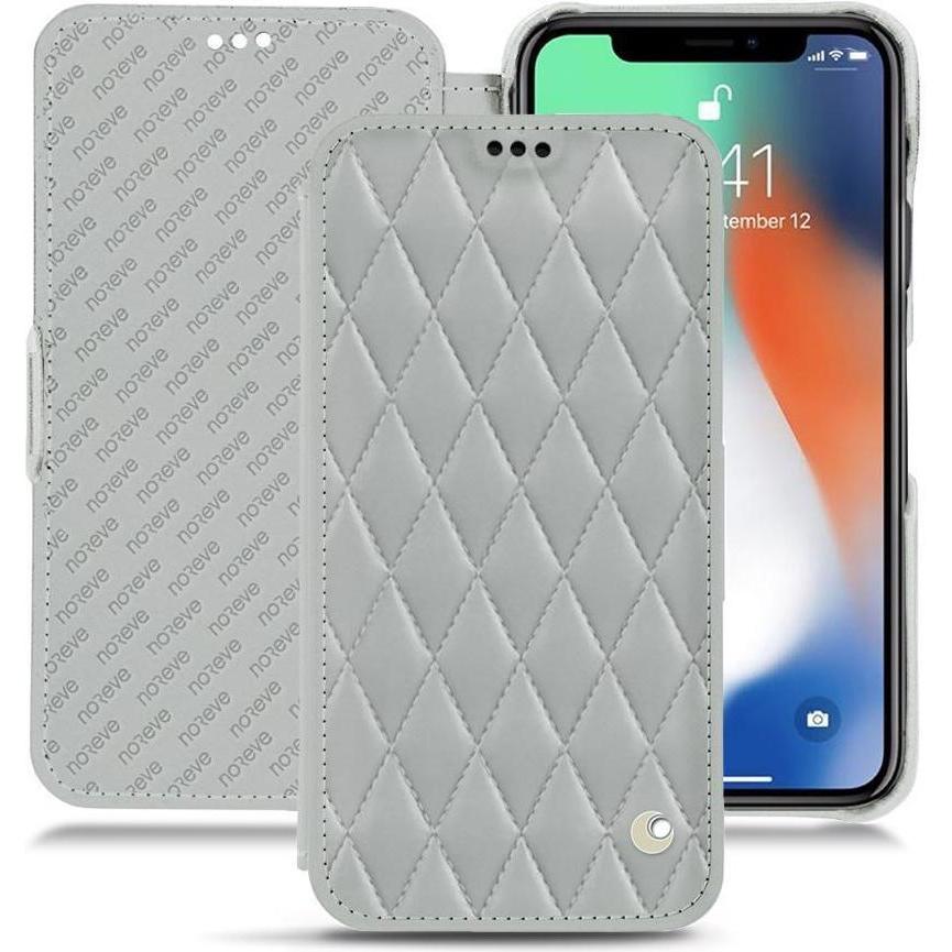Noreve Lederschutzhülle horizontal (Apple iPhone XS Max), Smartphone Hülle, Grau