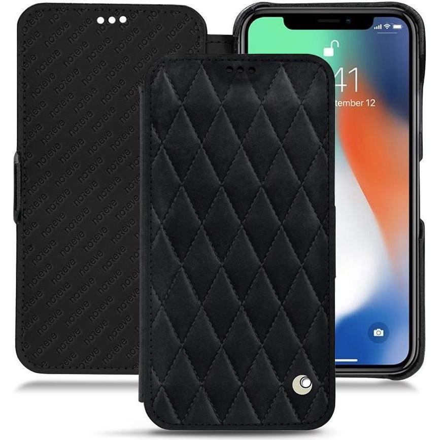 Noreve Lederschutzhülle horizontal (Apple iPhone XS Max), Smartphone Hülle, Schwarz