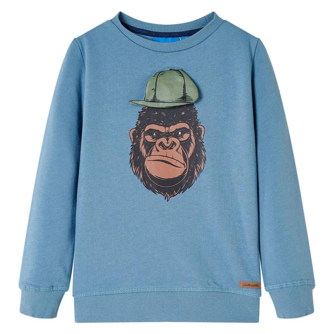 VidaXL, Mädchen, Pullover, Kinder-Sweatshirt Mittelblau 116, Material, 92 % Baumwolle. 8, Blau, (116)