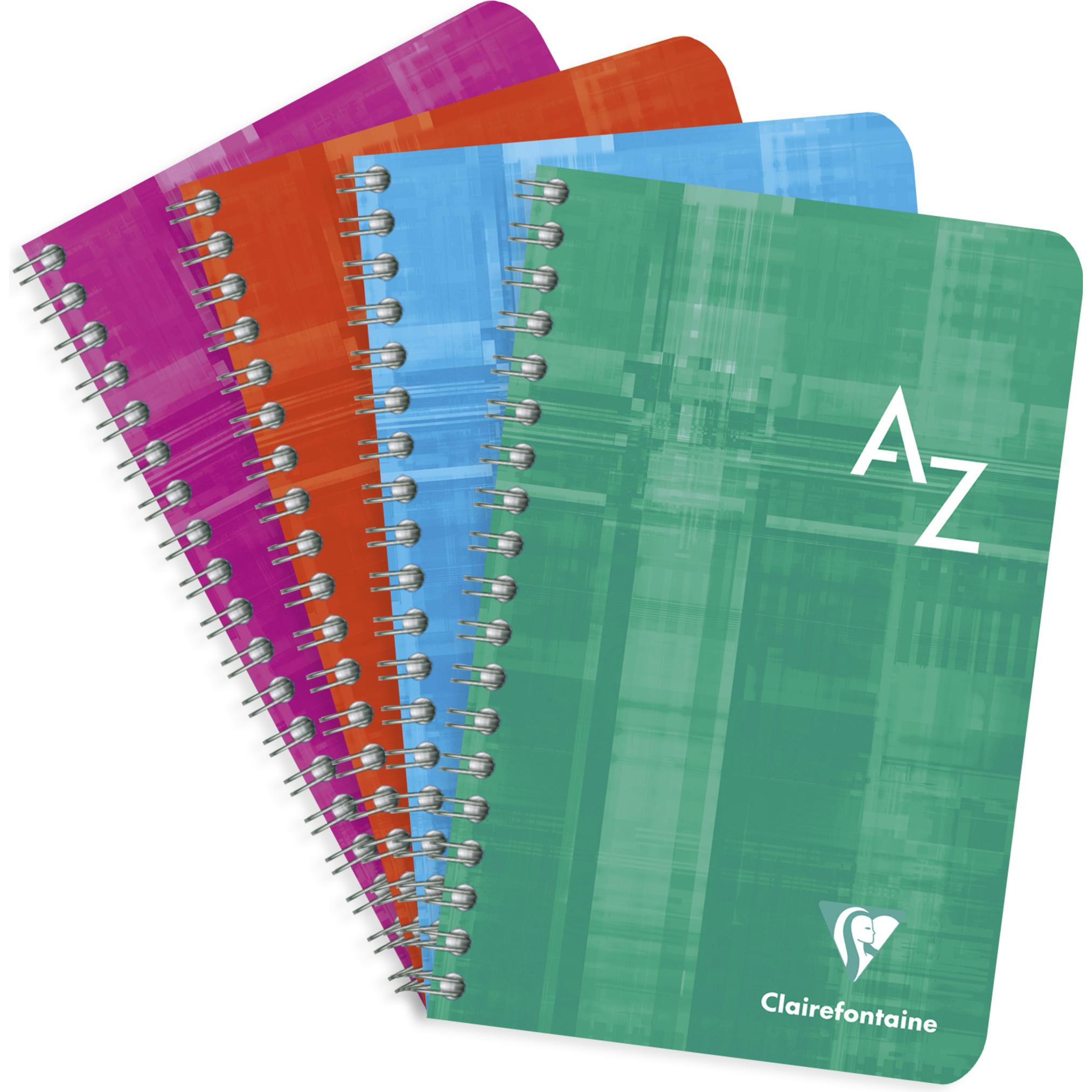 Clairefontaine, Heft + Block, Spiralheft mit Register A -Z (Spezial, Kariert, Harter Einband)