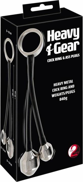 You2Toys Heavy gear cock ring&ass plugs (4.50 cm)