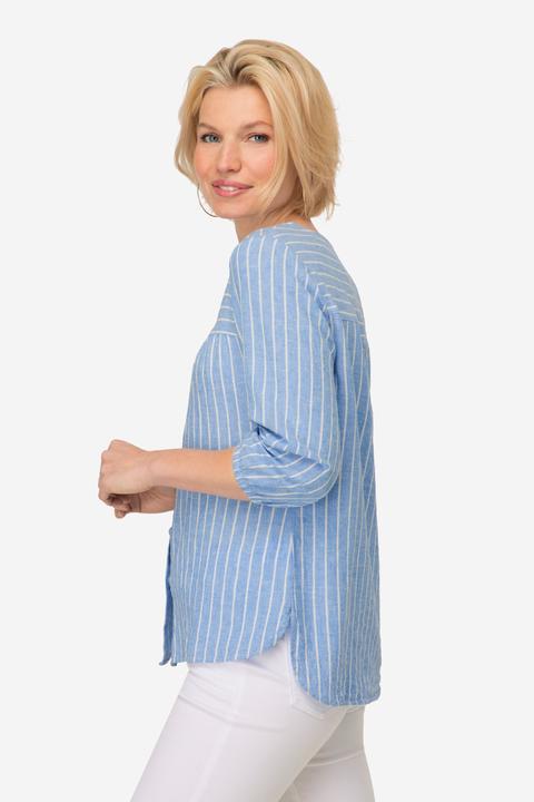 Immagine prodotto Laurasøn Bluse, Leinenmix, Streifen, Rundhals, 3/4-Ärmel (S)