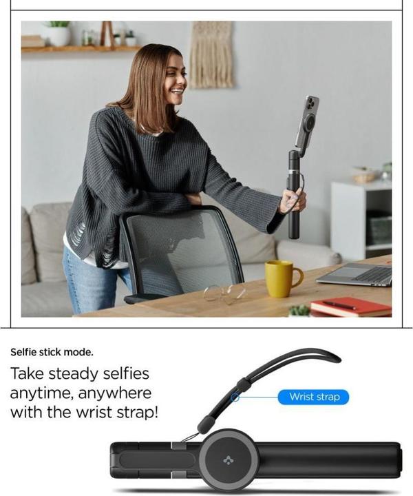 Actual product image Spigen Selfie Stick MagSafe+ Tripod black