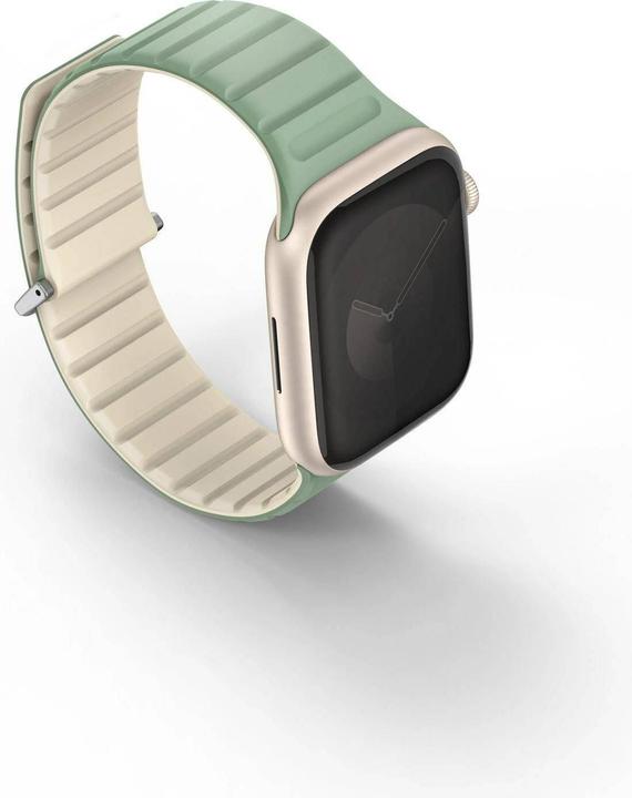 Actual product image Uniq pasek Revix Evo Apple Watch Series 1/2/3/4/5/6/7/8/9/SE/SE2 38/40/41mm Reversible Magnetic mięt (38 mm, 40 mm, 41 mm, Silicone, Stainless steel)