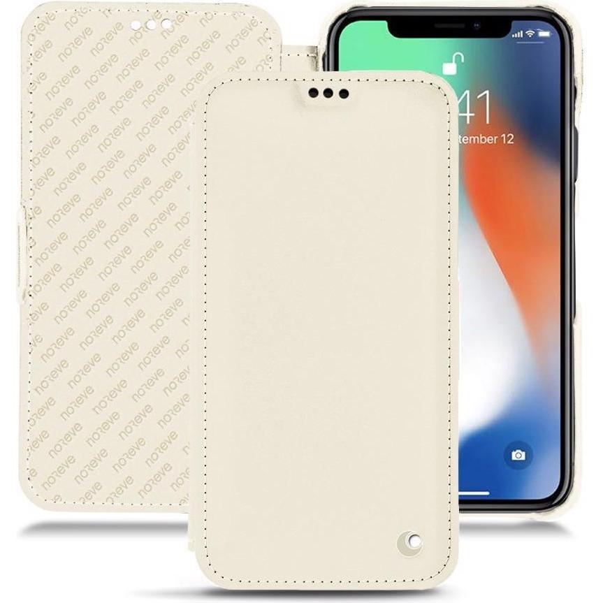 Noreve Lederschutzhülle horizontal (Apple iPhone XR), Smartphone Hülle, Weiss