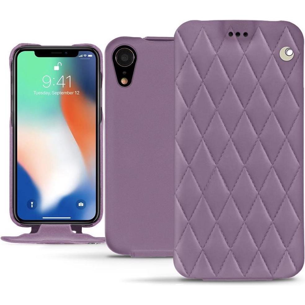 Noreve Lederschutzhülle vertikal (Apple iPhone XR), Smartphone Hülle, Violett