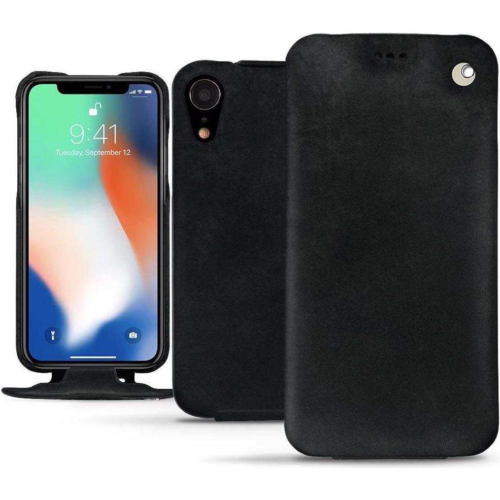 Noreve Lederschutzhülle vertikal (Apple iPhone XR), Smartphone Hülle, Schwarz