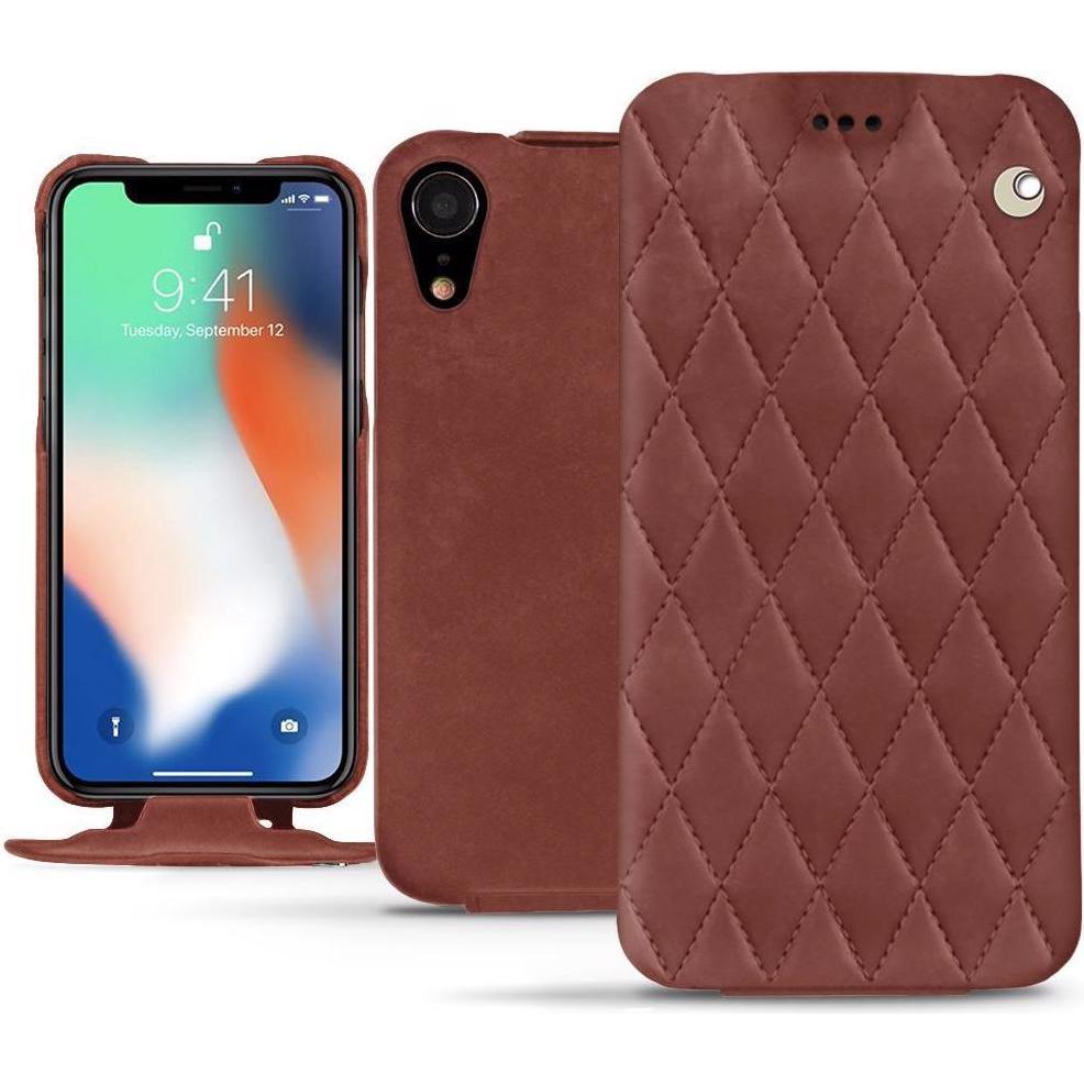 Noreve Lederschutzhülle vertikal (Apple iPhone XR), Smartphone Hülle, Rot