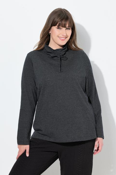 Image du produit Ulla Popken Sweat-shirt à col montant et manches longues, coton bio à motif (42, 44)
