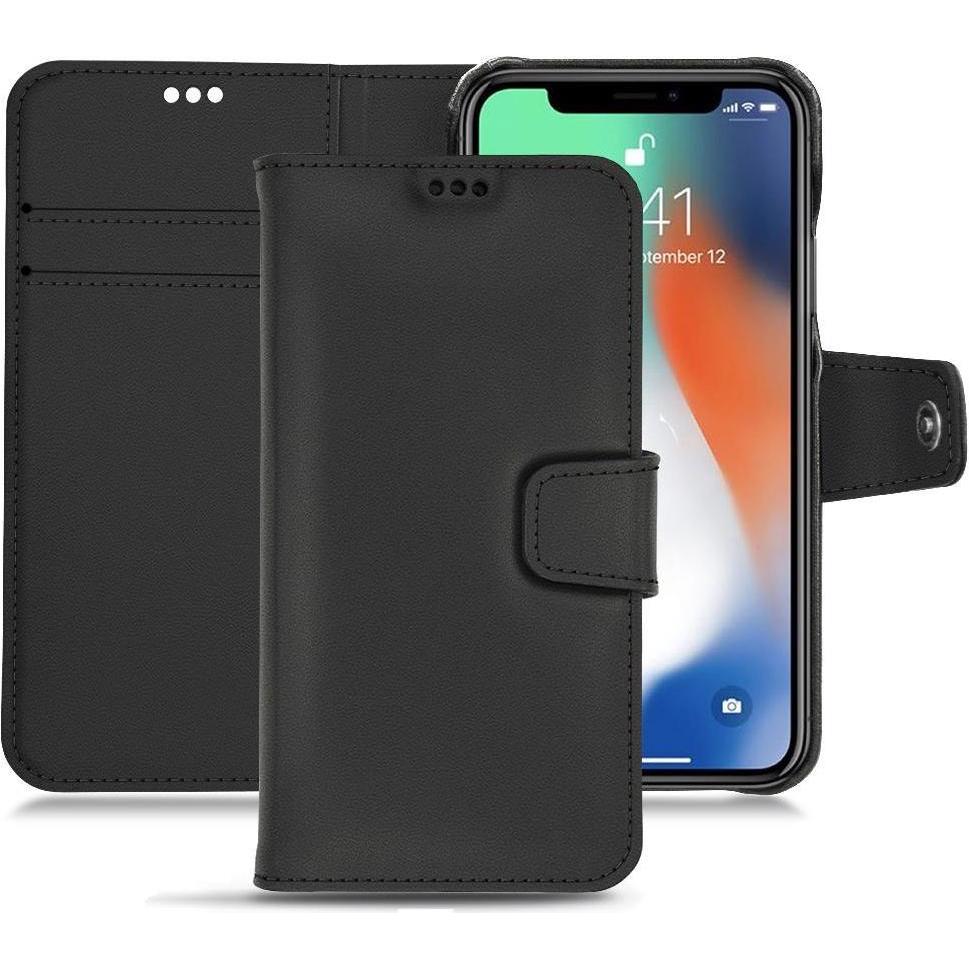 Noreve Lederschutzhülle Wallet (Apple iPhone XR), Smartphone Hülle, Schwarz