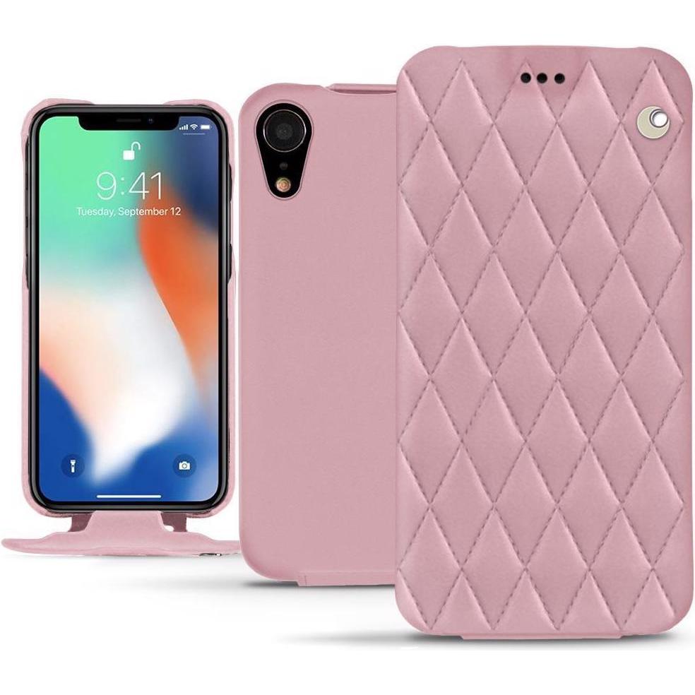 Noreve Lederschutzhülle vertikal (Apple iPhone XR), Smartphone Hülle, Rosa