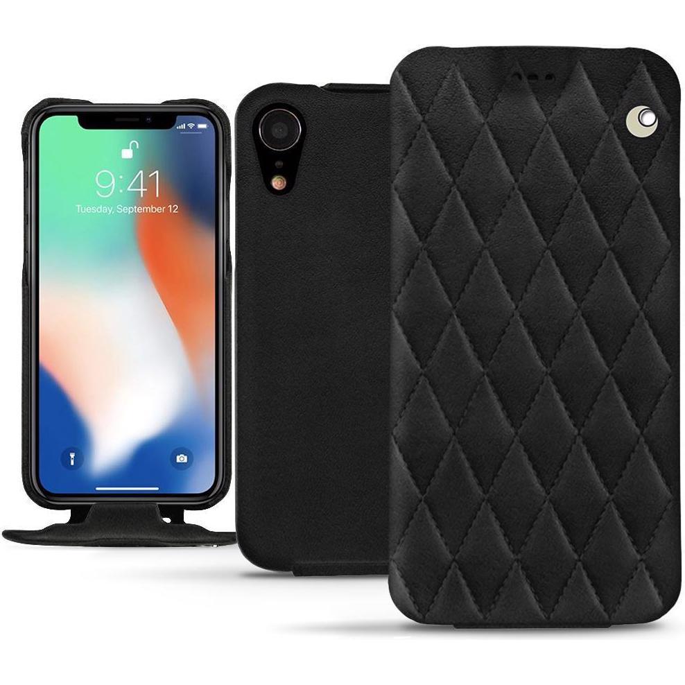 Noreve Lederschutzhülle vertikal (Apple iPhone XR), Smartphone Hülle, Schwarz