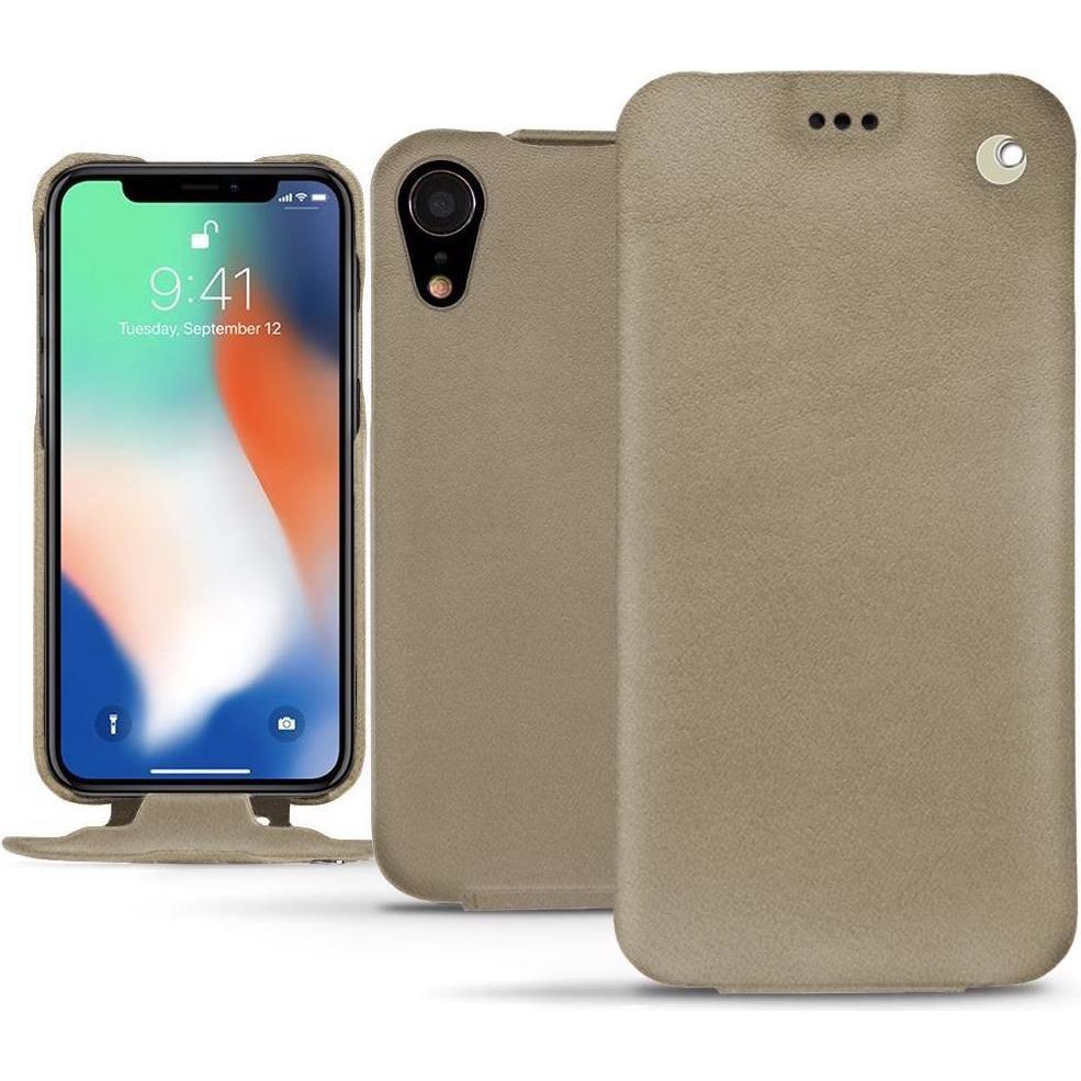 Noreve Lederschutzhülle vertikal (Apple iPhone XR), Smartphone Hülle, Beige