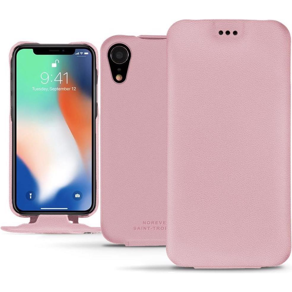 Noreve Lederschutzhülle vertikal (Apple iPhone XR), Smartphone Hülle, Rosa