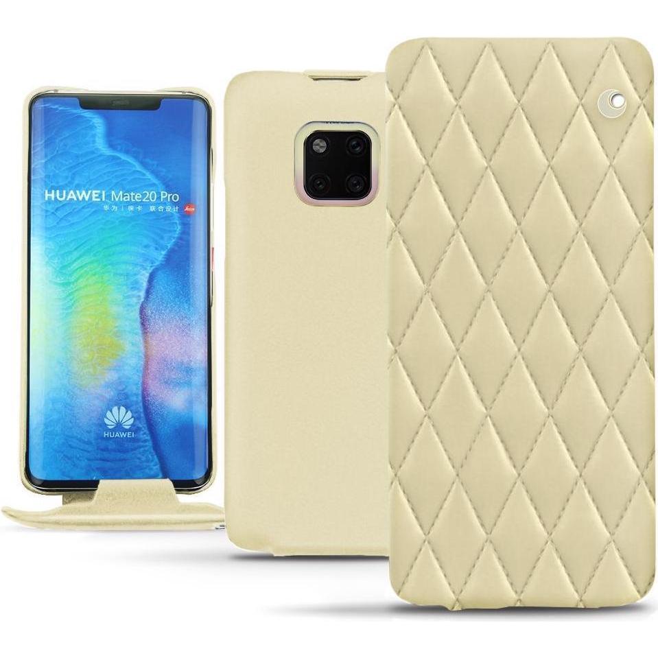 Noreve Lederschutzhülle vertikal (Huawei Mate 20 Pro), Smartphone Hülle, Beige