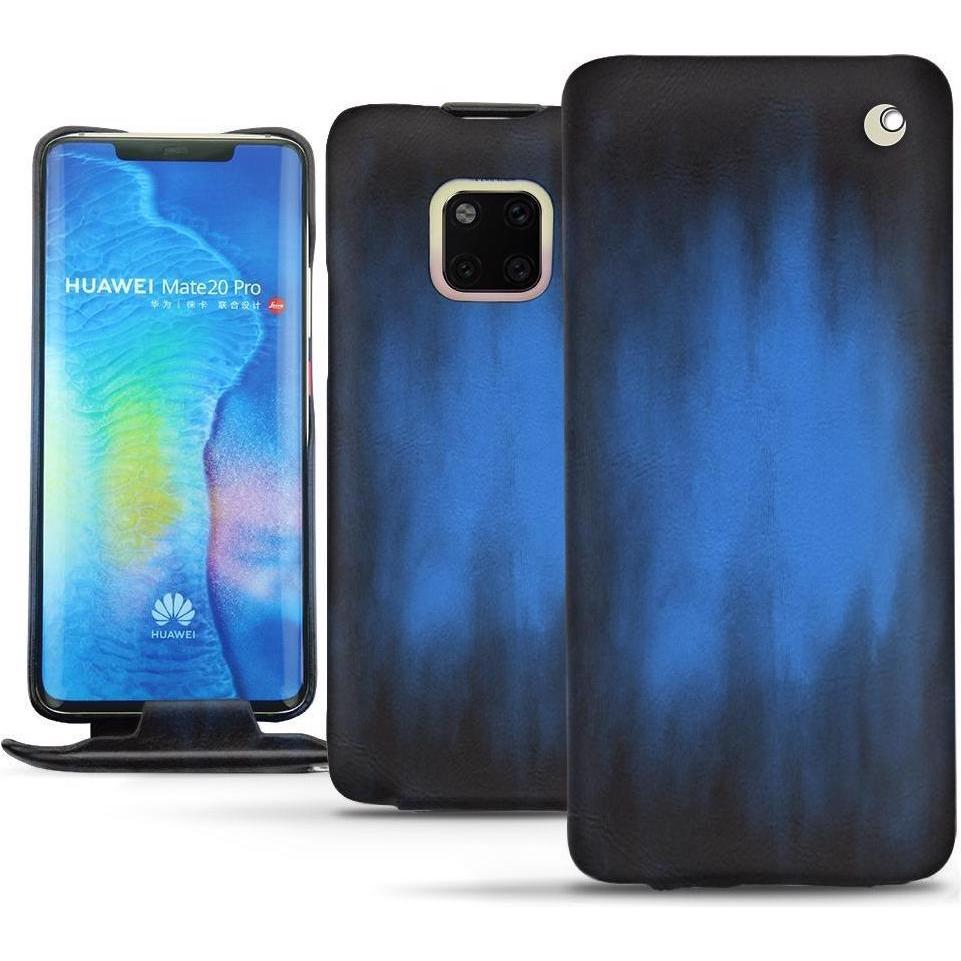 Noreve Lederschutzhülle vertikal (Huawei Mate 20 Pro), Smartphone Hülle, Blau