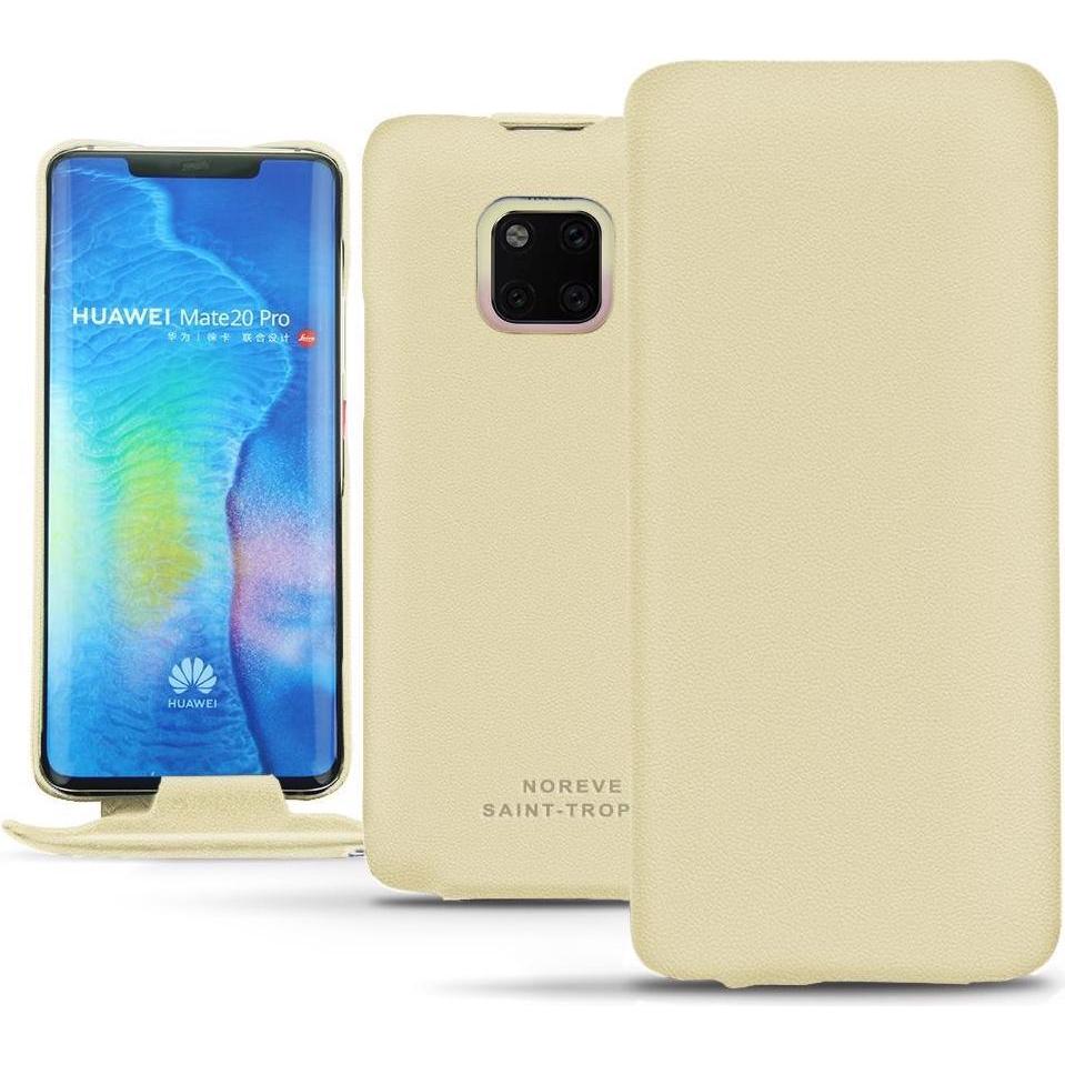Noreve Lederschutzhülle vertikal (Huawei Mate 20 Pro), Smartphone Hülle, Beige